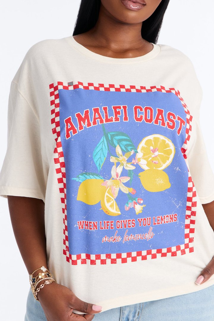 Postcard From Amalfi Washed T-Shirt - Cream