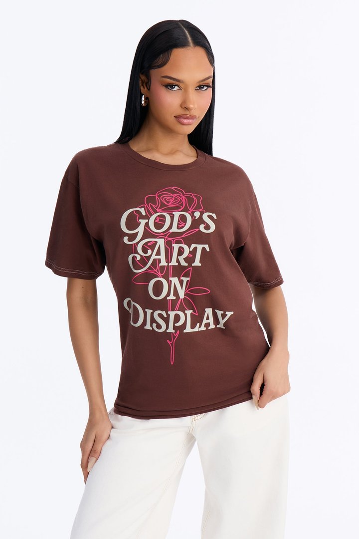 God's Art Washed T-Shirt - Chocolate