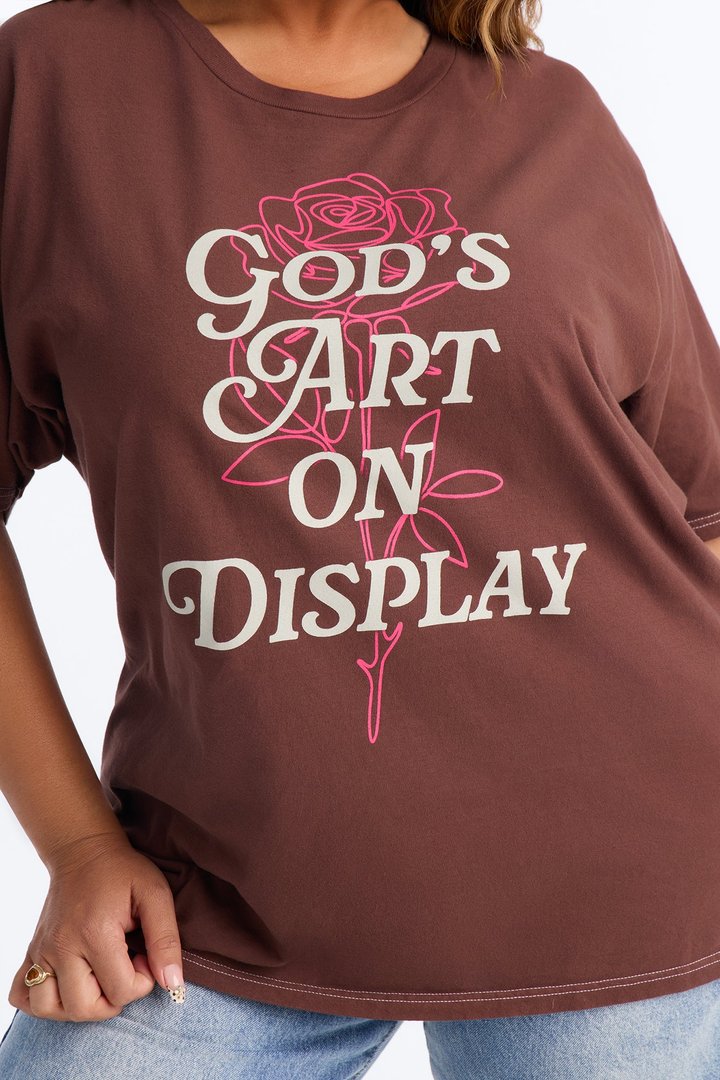 God's Art Washed T-Shirt - Chocolate