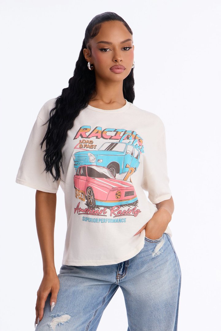 Racing Club Vintage Graphic Tee - Stone