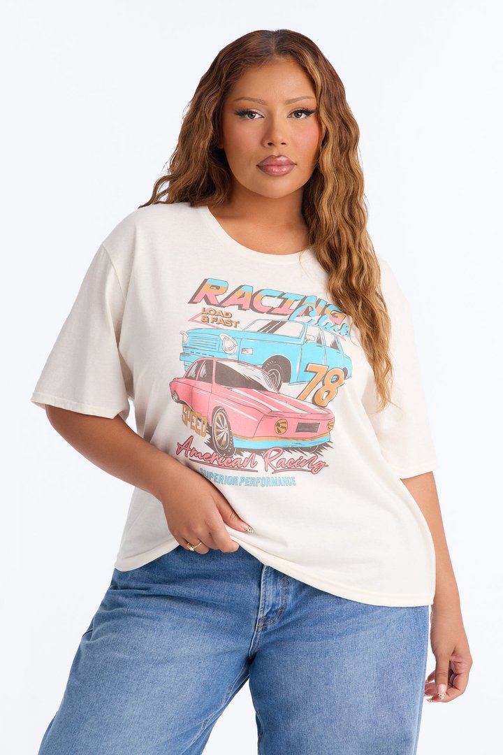 Racing Club Vintage Graphic Tee - Stone