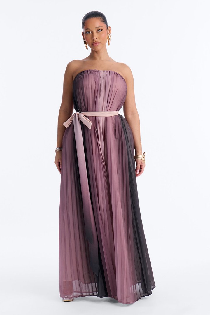 Shelly Chiffon Wide Leg Jumpsuit - Brown