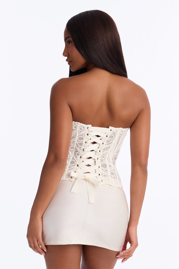 Salt Air Therapy Ombre Eyelet Corset - Ivory