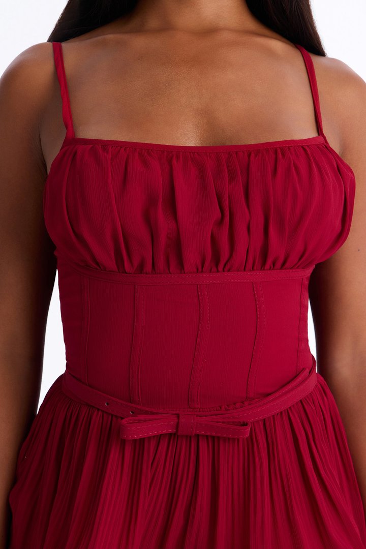 Lilia Tiered Midi Dress - Plum