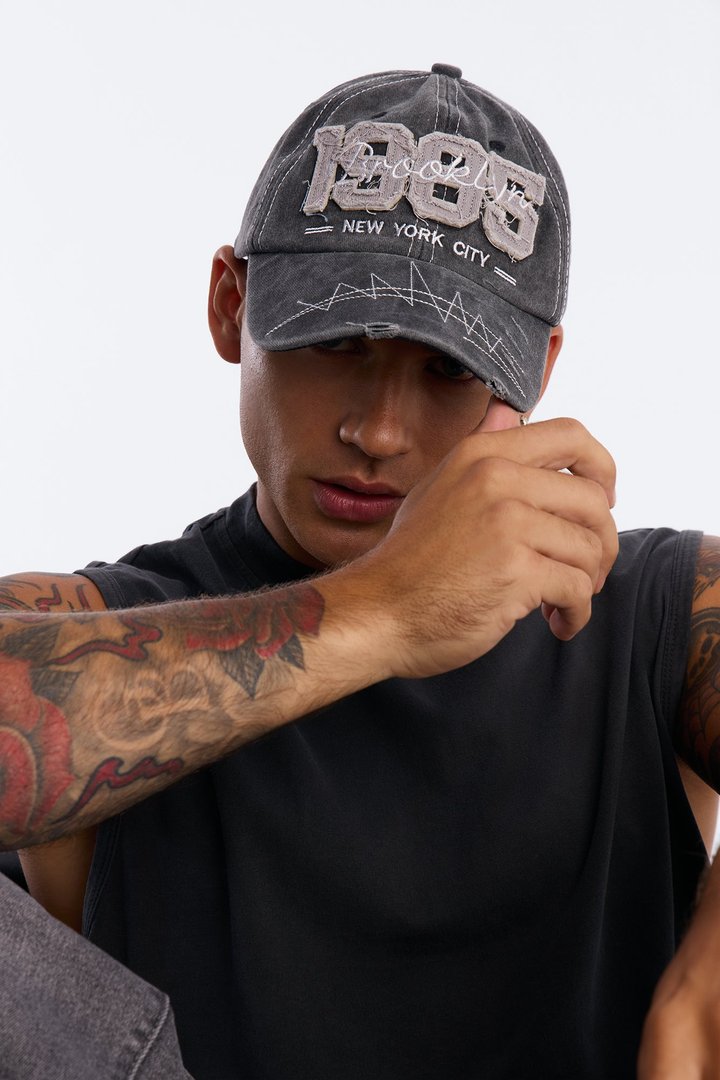 1985 NYC Vintage Baseball Hat - Black Wash
