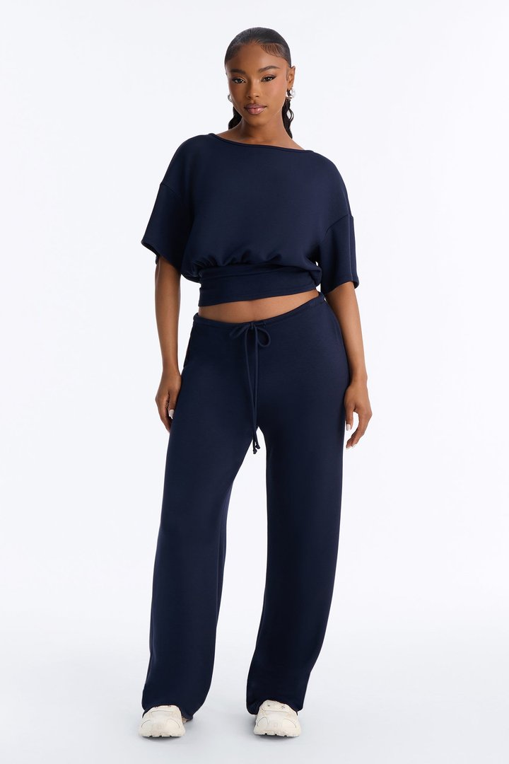All I Ever Wanted Scuba Pant Set - Navy