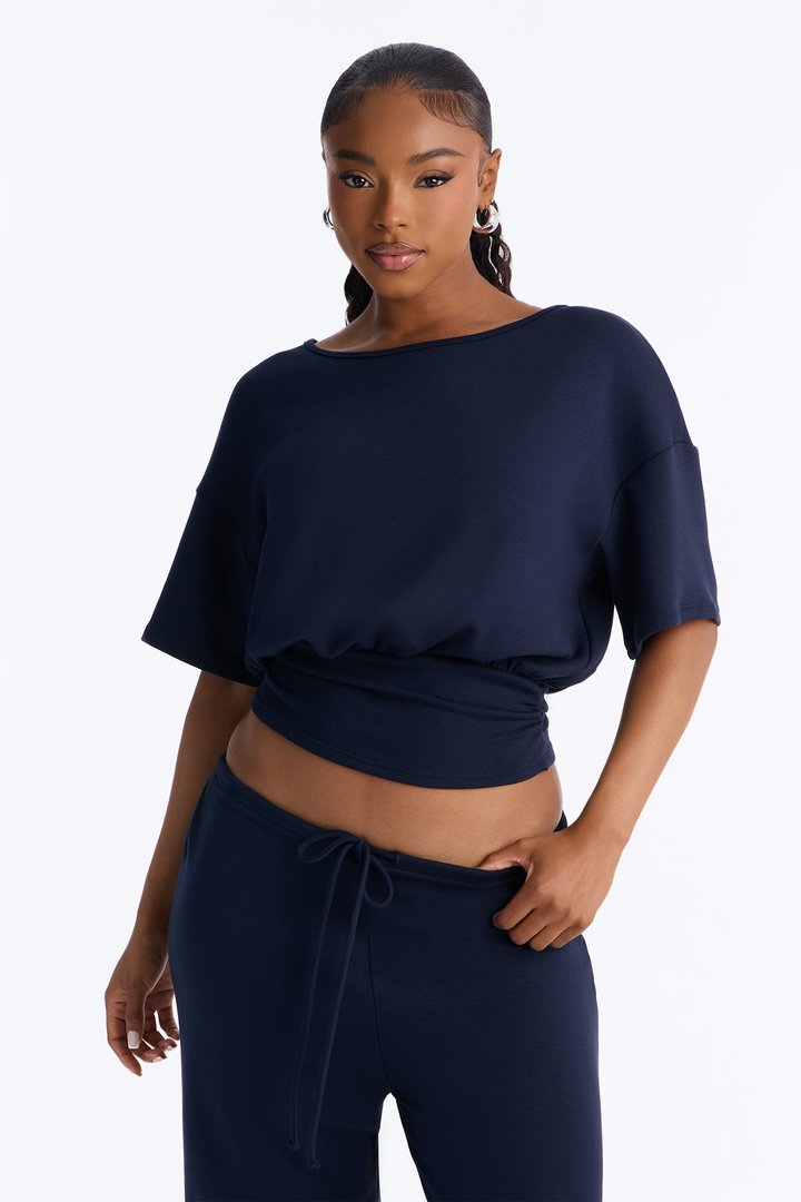 All I Ever Wanted Scuba Pant Set - Navy
