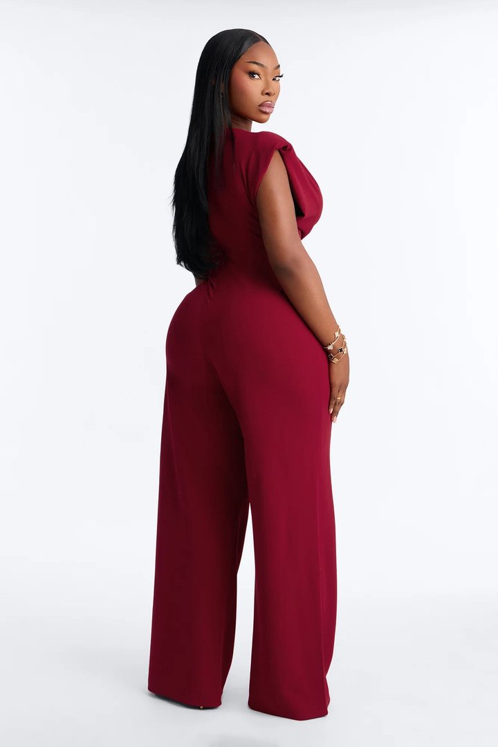 On Point Jumpsuit - Wine