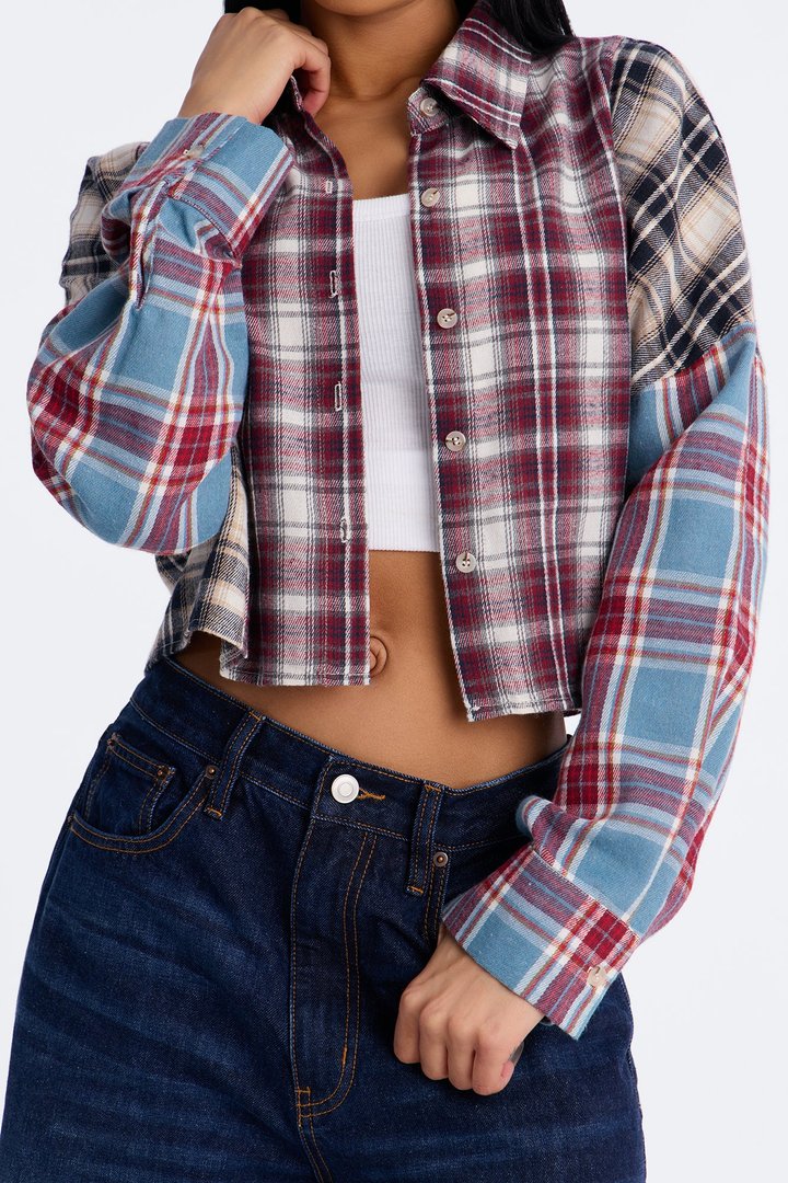 Bonfire Nights Flannel Shirt - Burgundy/combo