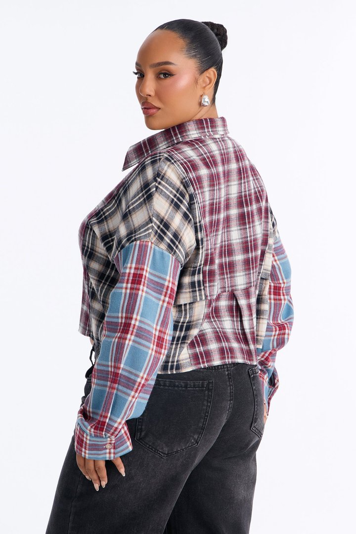 Bonfire Nights Flannel Shirt - Burgundy/combo