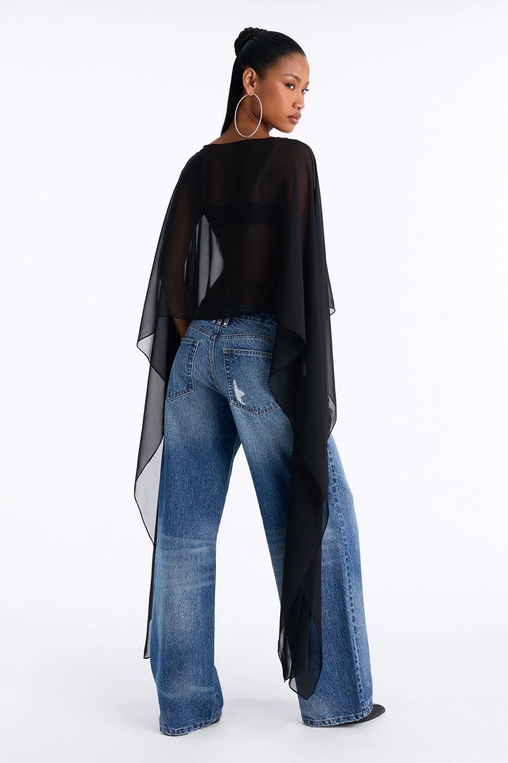 Always Extra Sheer Chiffon Blouse - Black