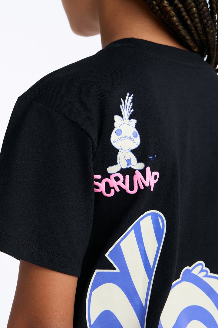 Mini Stitch Be Unique Front/Back Short Sleeve Tee - Black