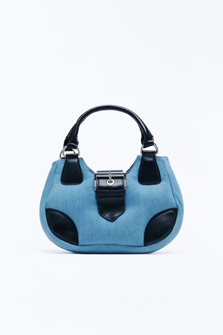 Run With It Denim Crossbody Handbag - Denim