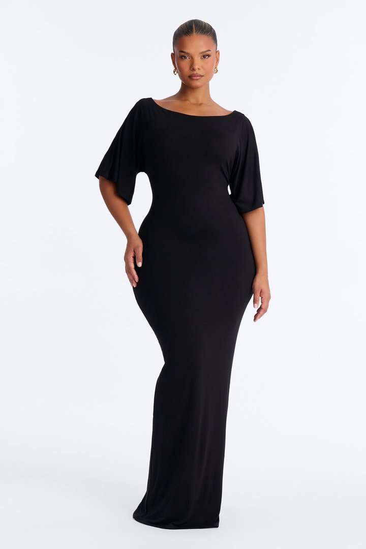Kennedy Tie Waist Maxi Dress - Black