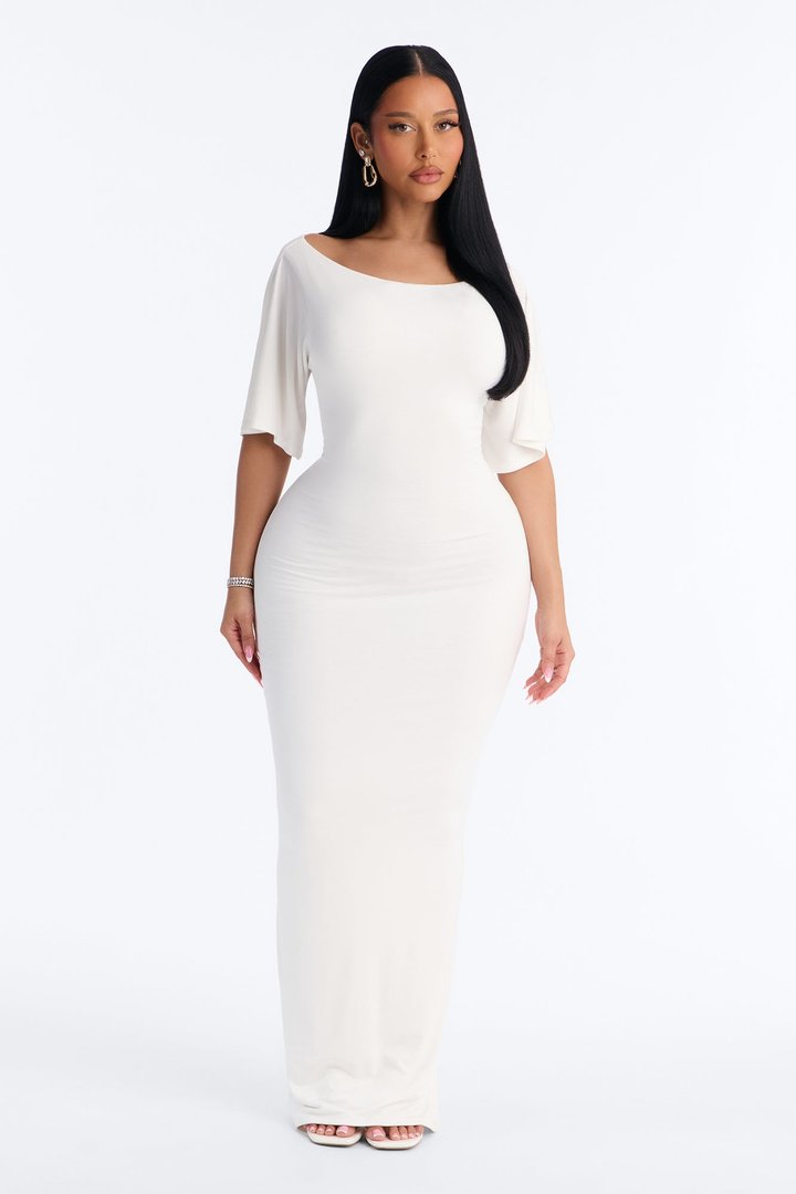 Kennedy Tie Waist Maxi Dress - Ivory