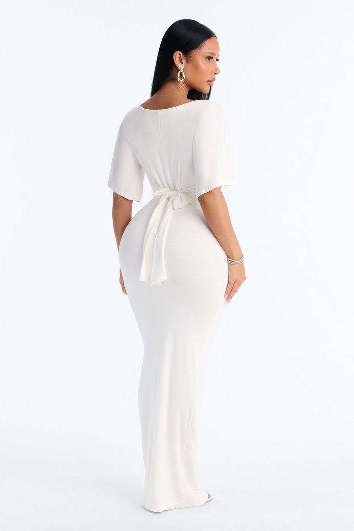 Kennedy Tie Waist Maxi Dress - Ivory