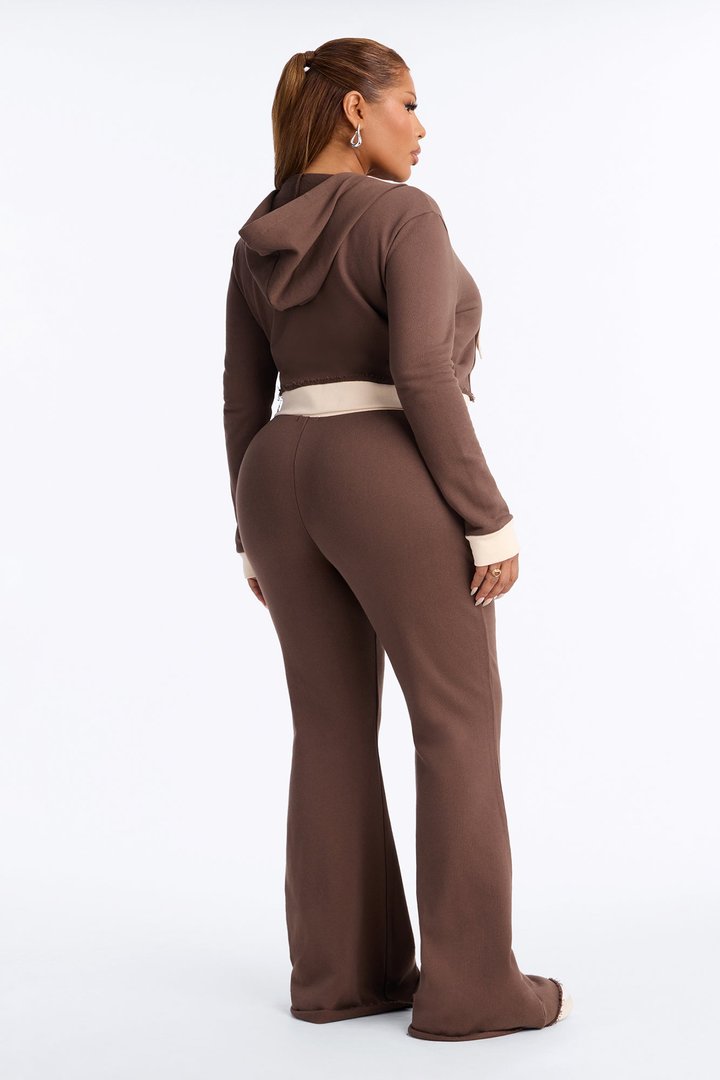 Keeping Up With Me Pant Set - Chocolate
