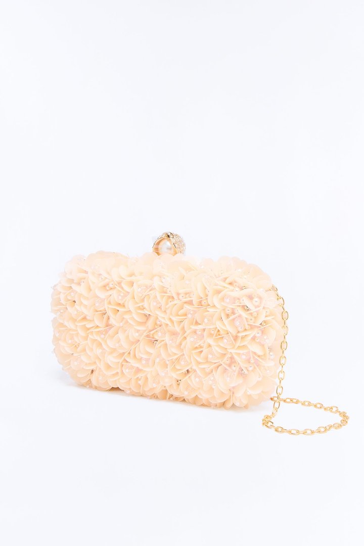 Sparkling Petals Sequin Clutch - Pink