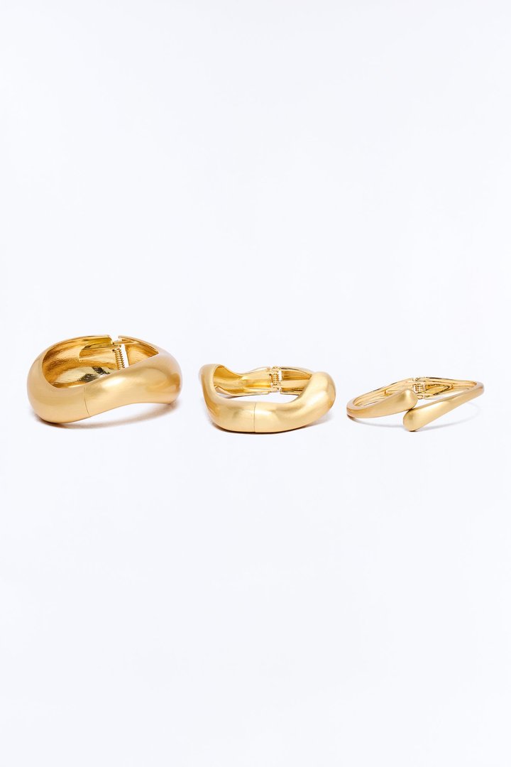 Back Again 3 Piece Bracelet Set - Antique Gold