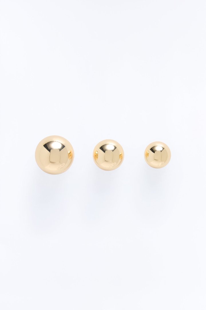 No Feelings 3 Pair Multi Earrings Set - Gold