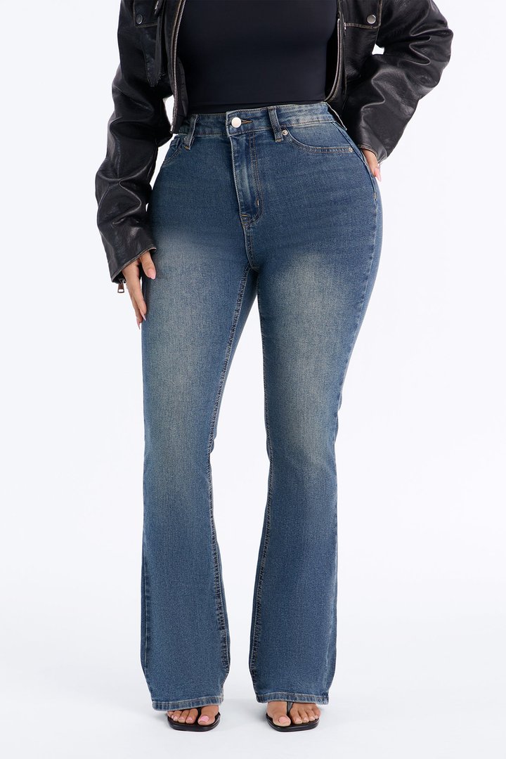 Petite Tucson Booty Lifting Stretch Bootcut Jeans - Dark Wash