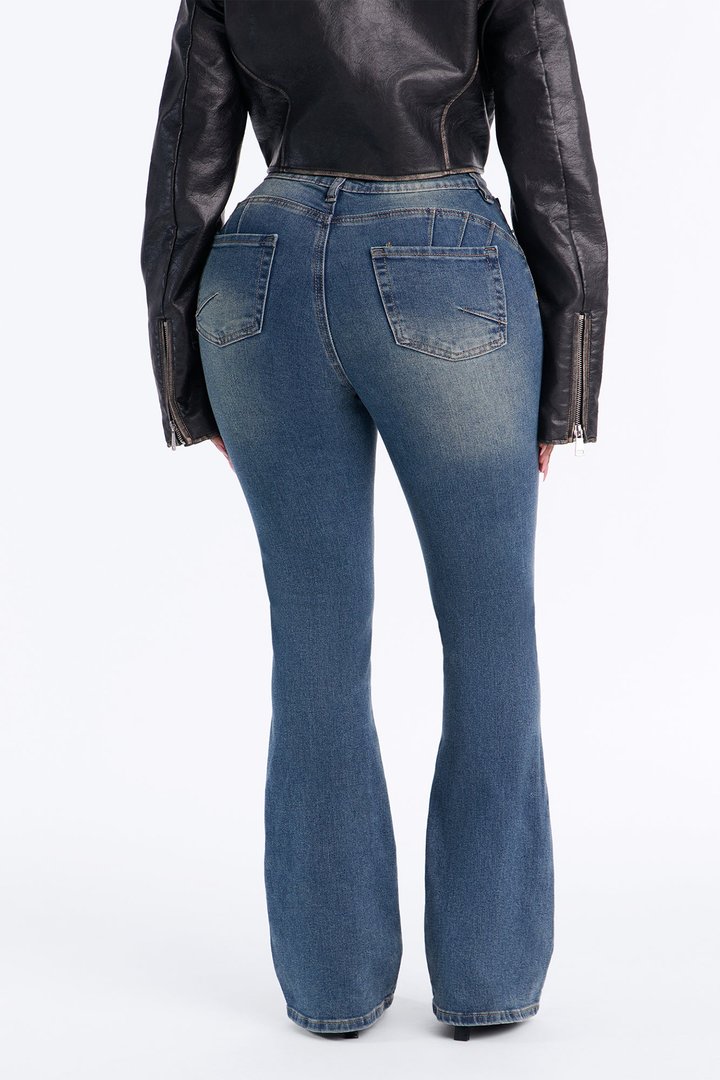 Petite Tucson Booty Lifting Stretch Bootcut Jeans - Dark Wash
