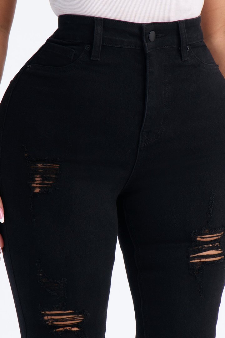 Tall Miami Booty Lifting Ripped High Rise Stretch Skinny Jeans - Black
