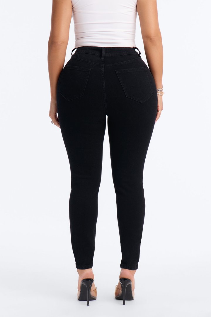 Tall Decker Ripped High Rise Stretch Skinny Jeans - Black