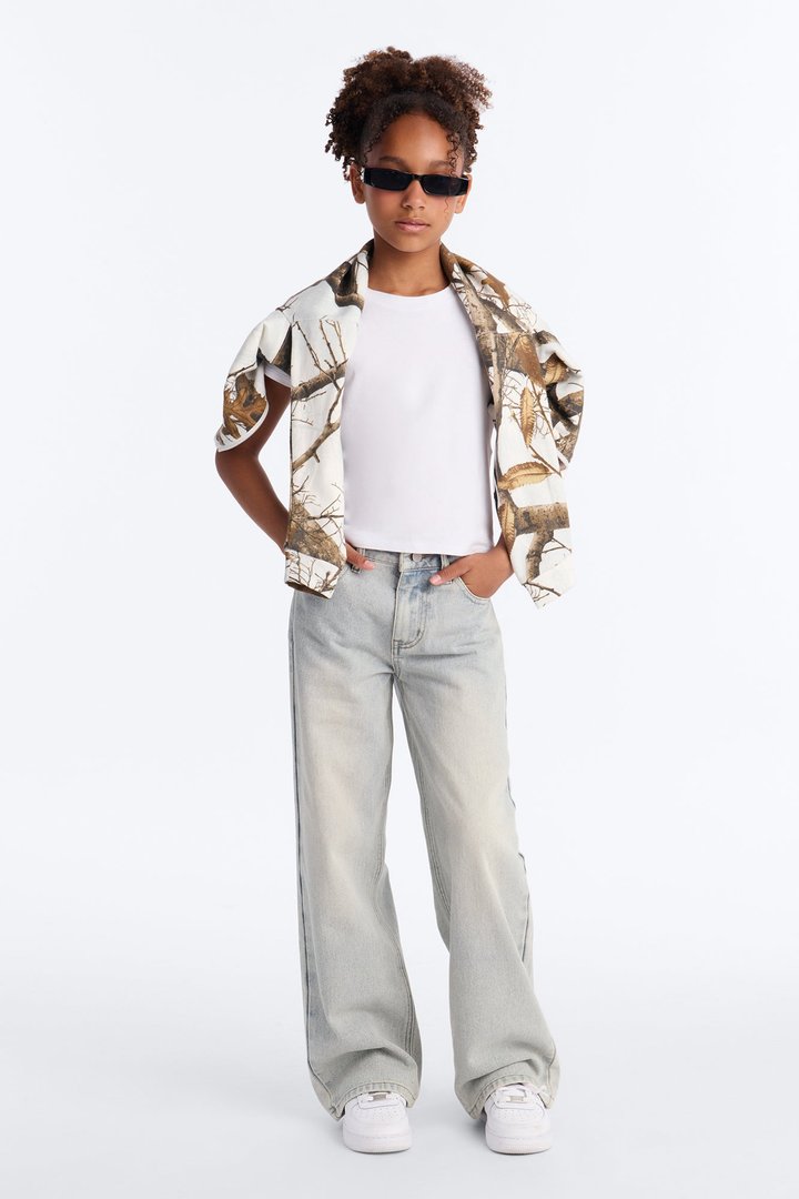 Mini Peace Of Mind Tinted Baggy Jeans - Light Wash