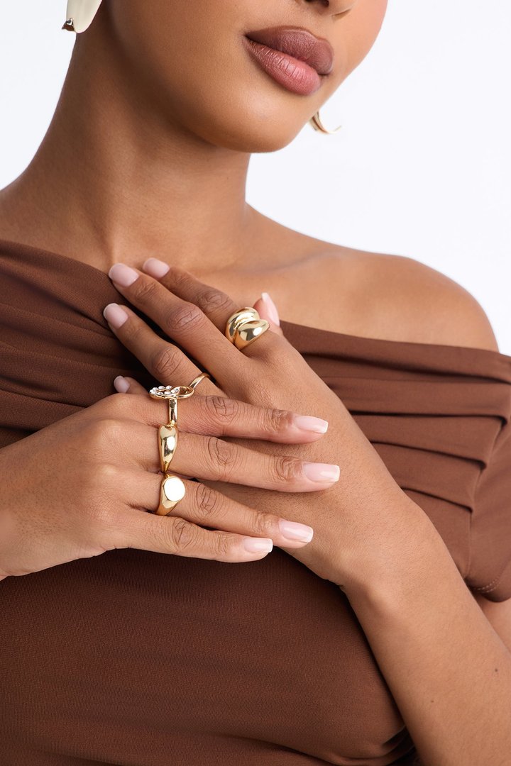 Mixing It Up 5 Piece Ring Set - Gold