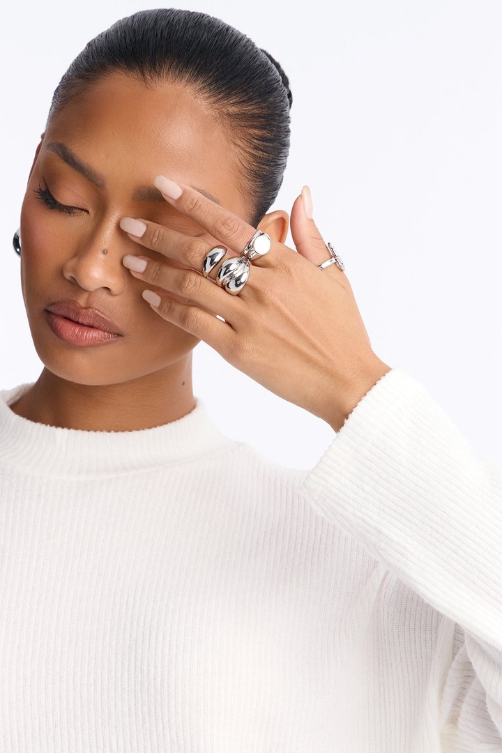 Mixing It Up 5 Piece Ring Set - Silver