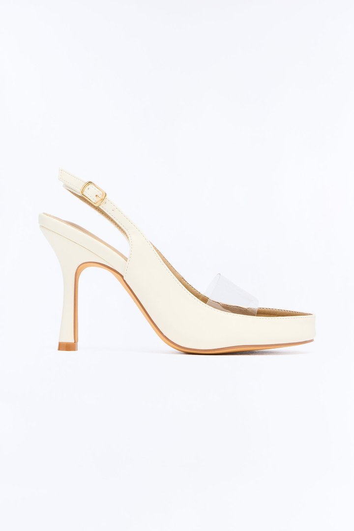 No Games Slingback Heels - White