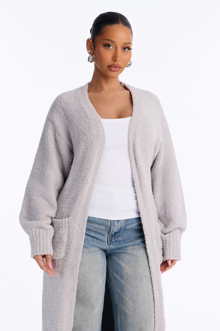 Living In It Cardigan - Heather Grey