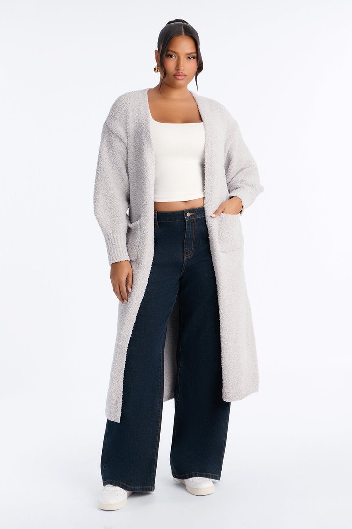 Living In It Cardigan - Heather Grey