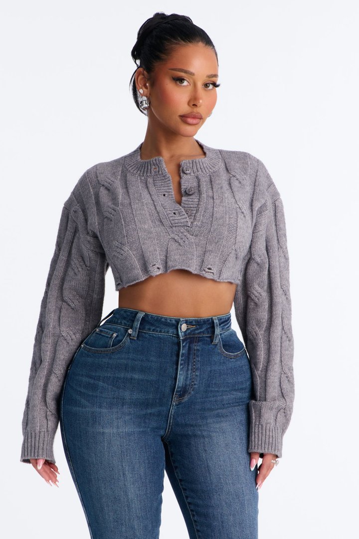 Stayin' In Tune Sweater - Heather Grey