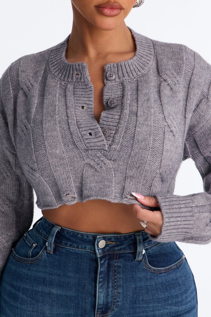 Stayin' In Tune Sweater - Heather Grey