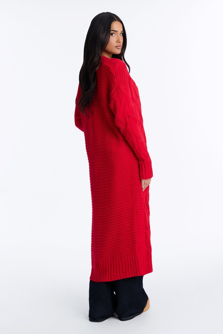 Aneria Long Cardigan - Red