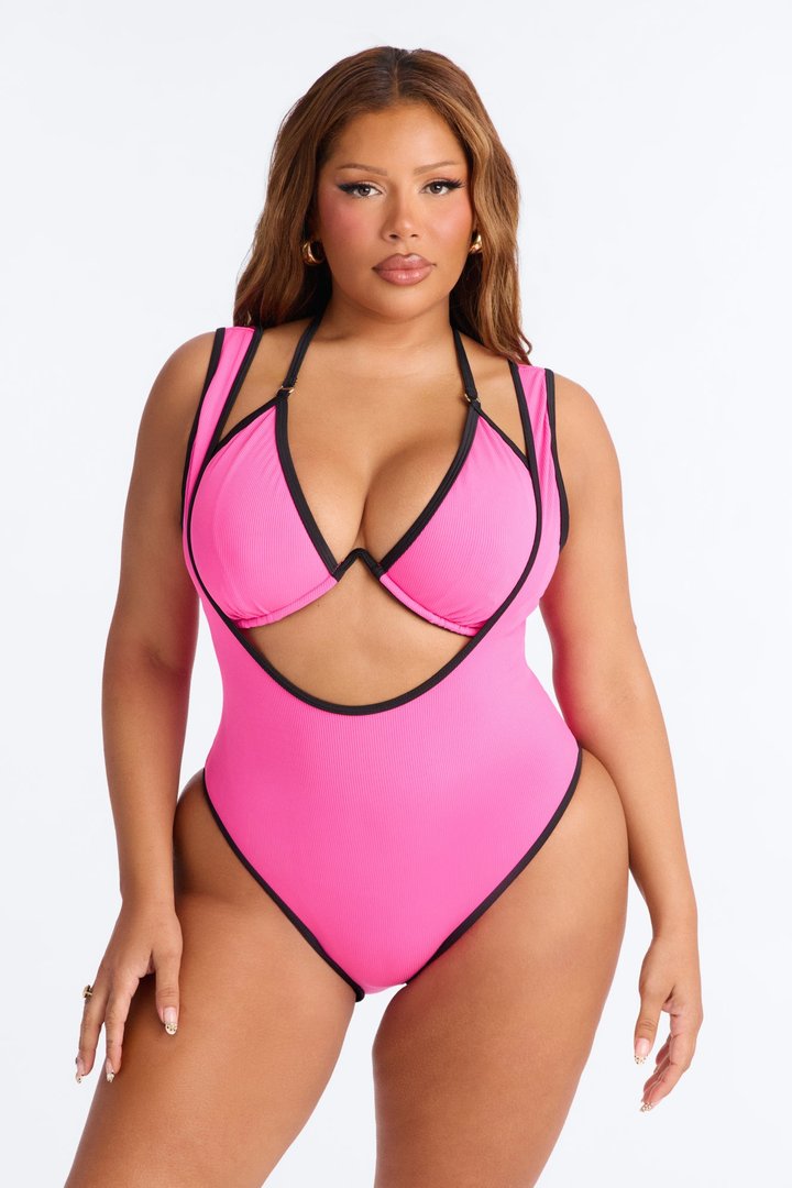 Leia Layered Monokini - Pink
