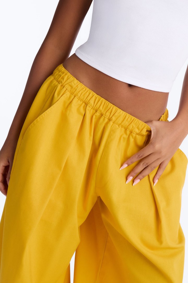 Brandi Low Rise Pull On Wide Leg Pant - Mustard