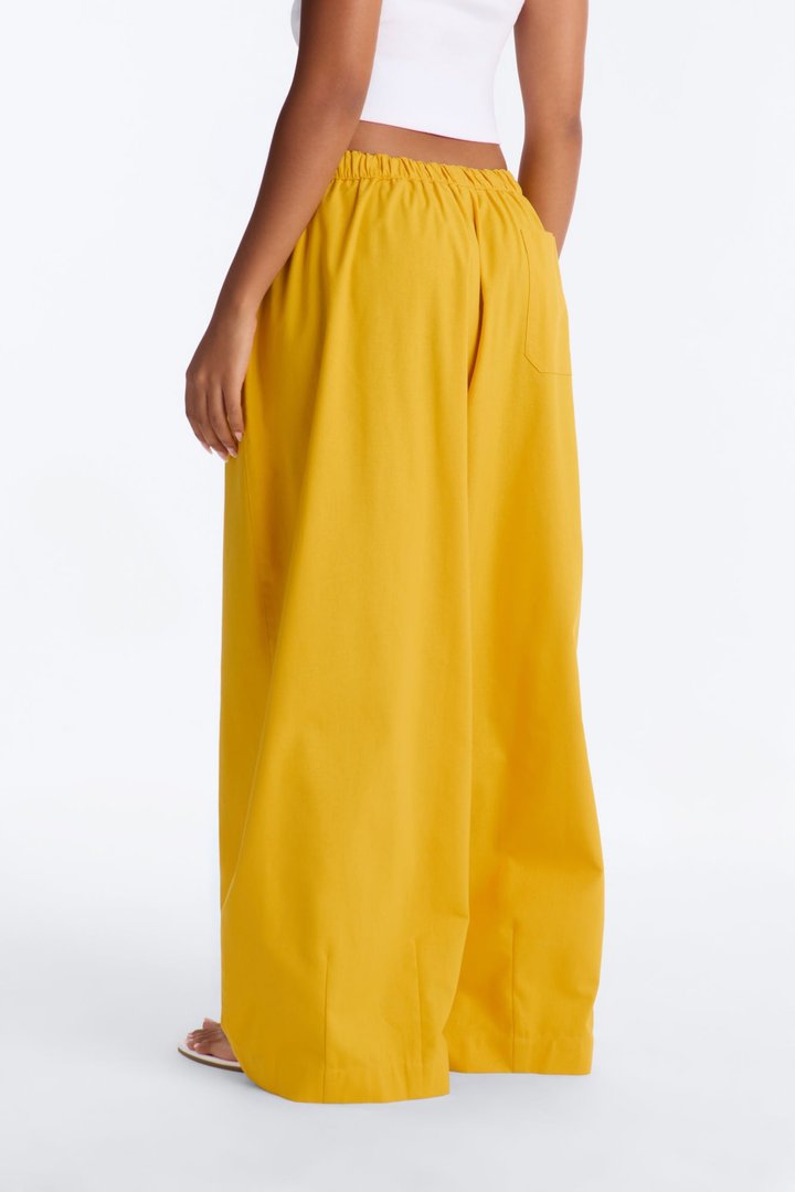 Brandi Low Rise Pull On Wide Leg Pant - Mustard