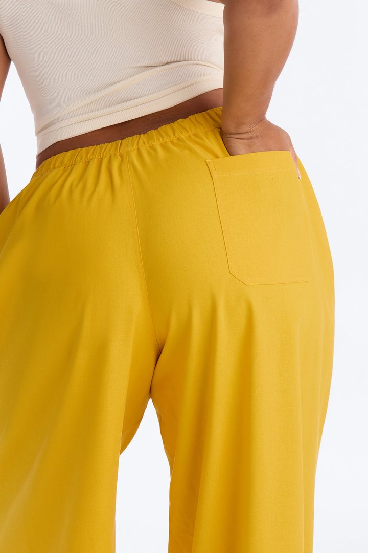 Brandi Low Rise Pull On Wide Leg Pant - Mustard