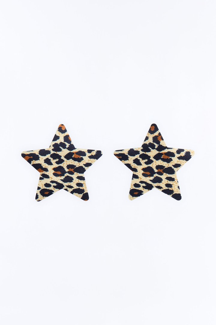 Leopard Star Nipple Pasties - Leopard