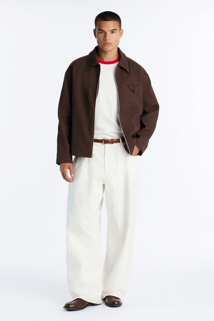Bordeaux Cropped Chore Jacket - Brown