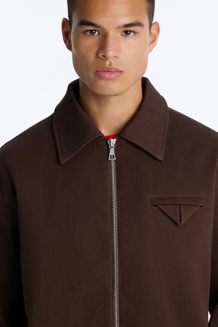 Bordeaux Cropped Chore Jacket - Brown