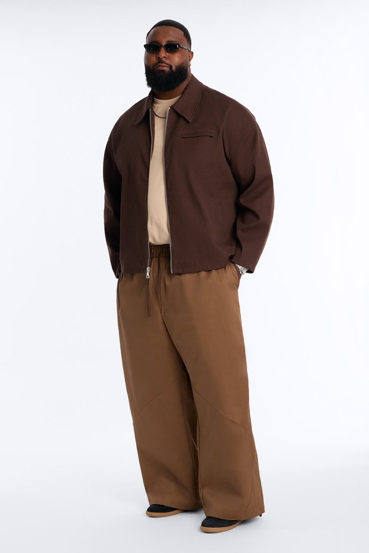 Bordeaux Cropped Chore Jacket - Brown