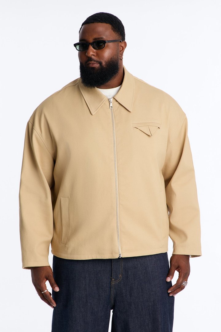 Bordeaux Cropped Chore Jacket - Tan