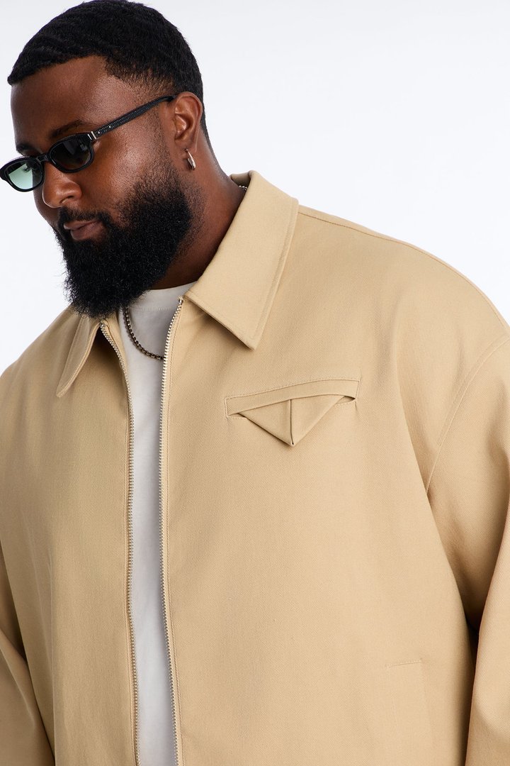 Bordeaux Cropped Chore Jacket - Tan