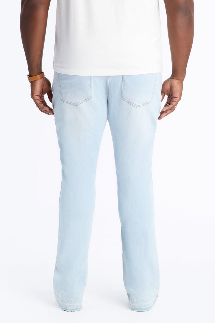 Cuff Me Stacked Skinny Flared Jeans - Light Blue Wash