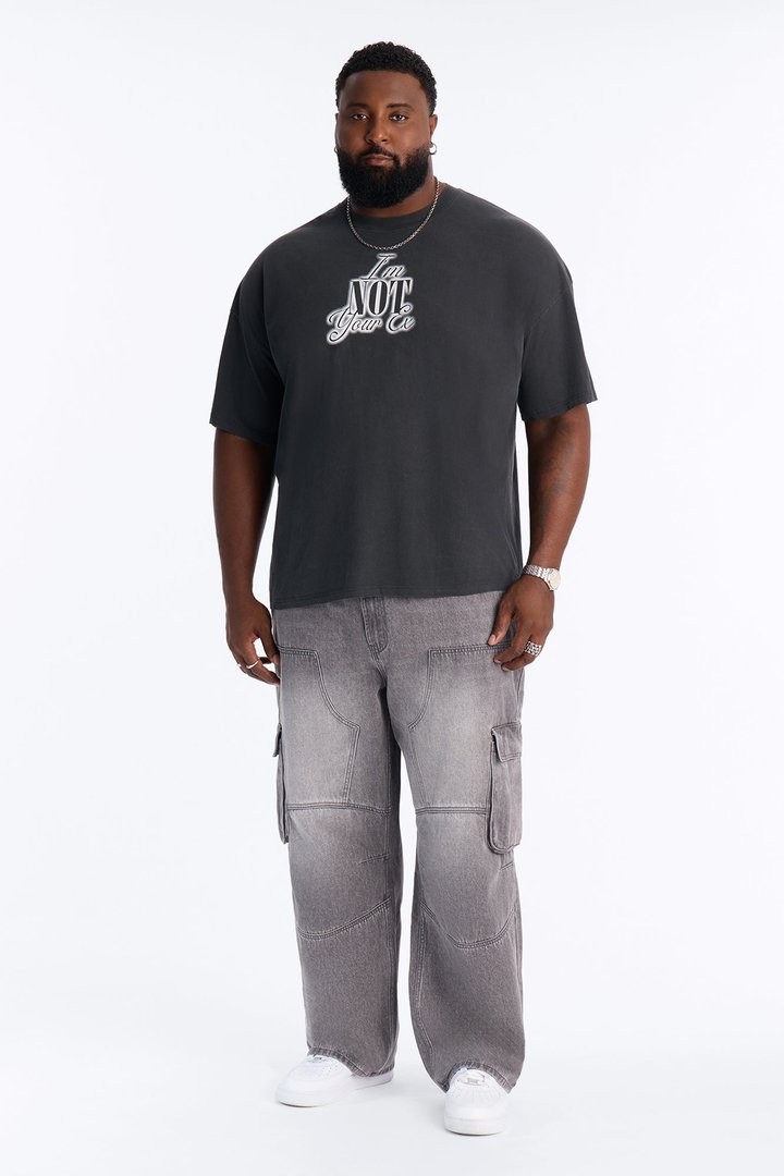 Micah Baggy Moto Jeans - Grey