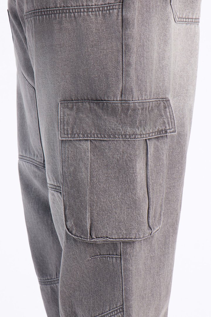 Micah Baggy Moto Jeans - Grey